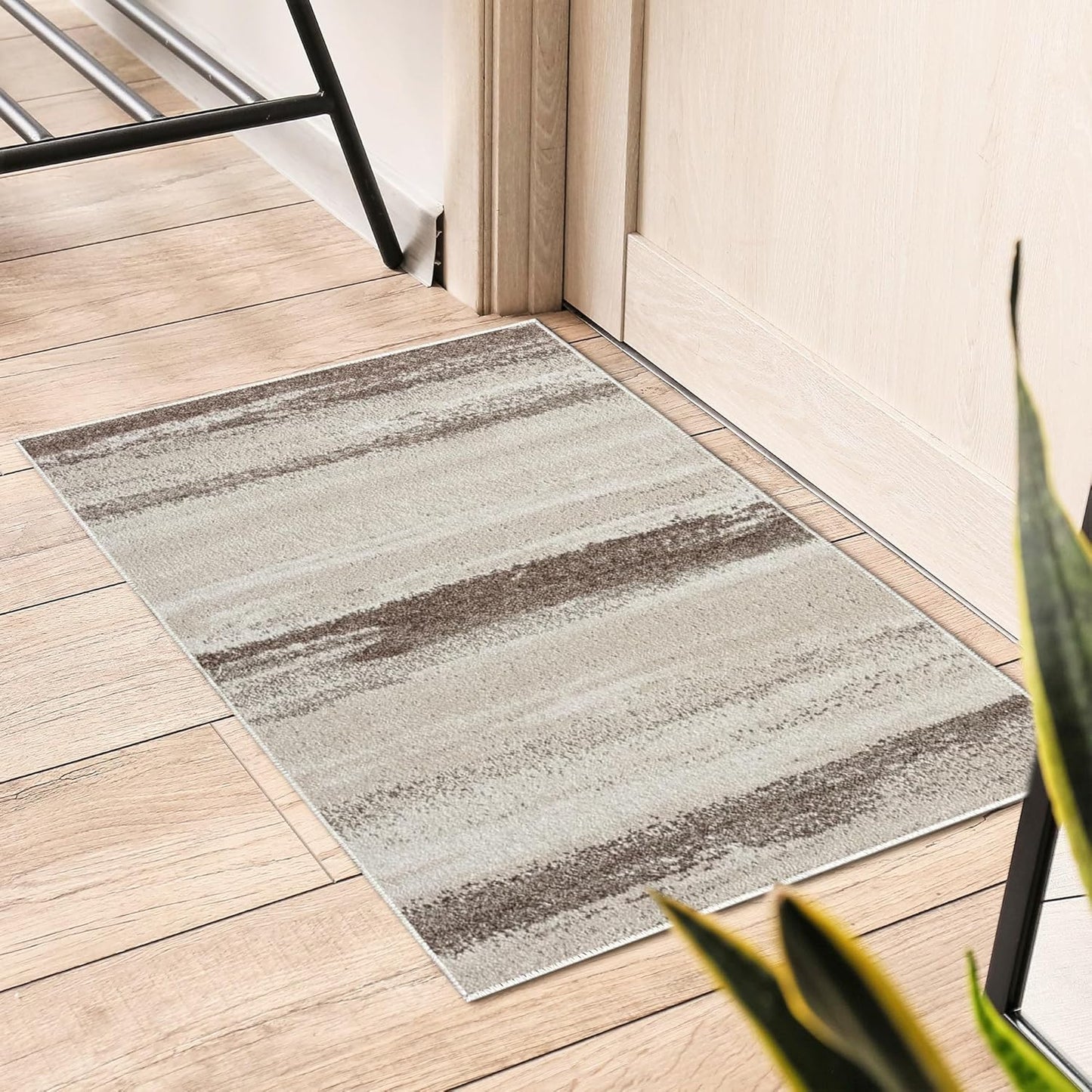 Modern Area Rug Stain Resistant, Brown/Size 2X3
