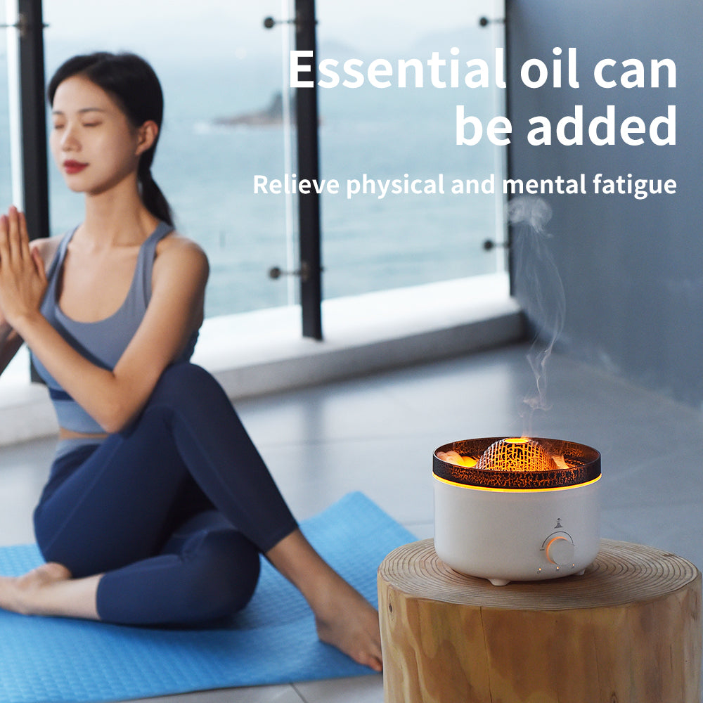 Mute of New Small Simulated Flame Volcano Humidifier Flame Humidifier Volcano Diffuser Home Decorations