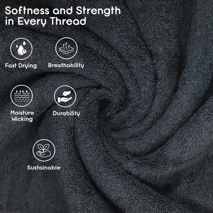 Bath Towel Set of 4-100% Cotton, 30 X 52 Inch Large Bath Towels, Soft & Highly Absorbent, Quick-Dry, Oeko-Tex Certified - Premium Towels for Bathroom, Gym, Pool, Spa - Grey